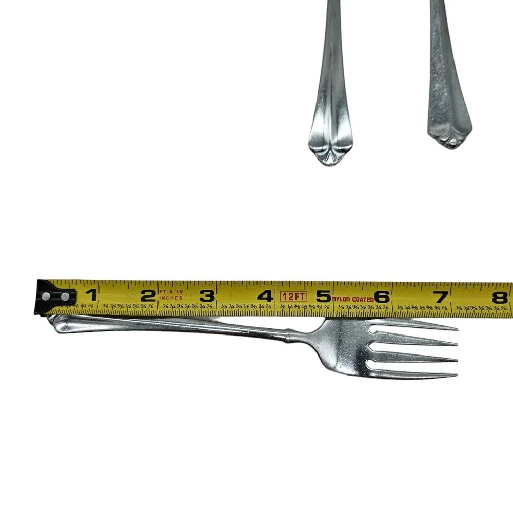 3 Oneida JUILLIARD CUBE Forks Salad Dinner Stainless Flatware READ Lot of 3